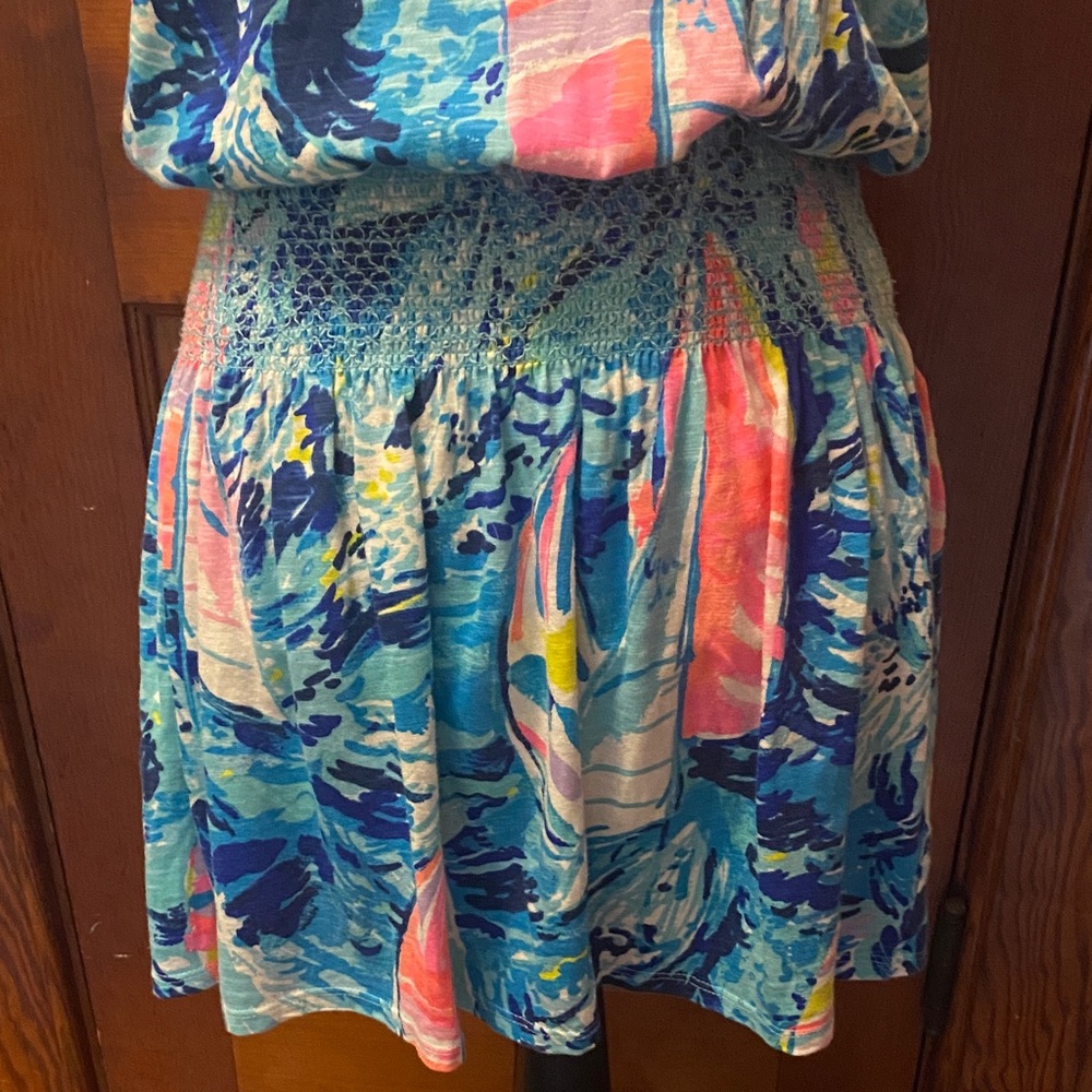 Lilly Pulitzer Blue and Pink Patterned Dress - Picture 3 of 7